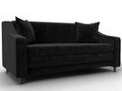 Диван прямой Лига-071, Велюр, SEVEN 35 черный