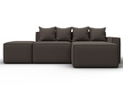 Диван угловой модульный Лига-063 угол правый, Рогожка, Амур 05 коричневый