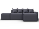 Диван угловой модульный Лига-063 угол правый, Экокожа, GRIFON 15 серый