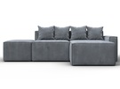 Диван угловой модульный Лига-063 угол правый, Велюр, TOWER 10 серый