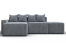 Диван угловой модульный Лига-063 угол левый, Велюр, TOWER 10 серый