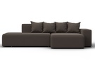 Диван угловой Лига-079 угол правый, Рогожка, Амур 05 коричневый