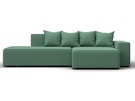 Диван угловой Лига-079 угол правый, Рогожка, Амур 11 зеленый