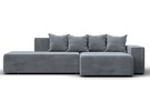 Диван угловой Лига-079 угол правый, Велюр, TOWER 10 серый