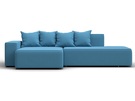 Диван угловой Лига-079 угол левый, Рогожка, Амур 10 голубой