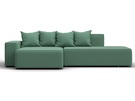 Диван угловой Лига-079 угол левый, Рогожка, Амур 11 зеленый