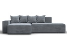 Диван угловой Лига-079 угол левый, Велюр, TOWER 10 серый
