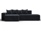 Диван угловой Лига-079 угол левый, Велюр, TOWER 11 темно-серый