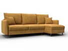 Диван угловой Лига-064 НПБ угол универсальный, Велюр, BRUT 10 желтый