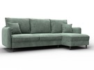 Диван угловой Лига-064 НПБ угол универсальный, Велюр, BRUT 08 зеленый