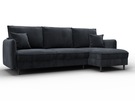 Диван угловой Лига-064 НПБ угол универсальный, Велюр, TOWER 11 темно-серый