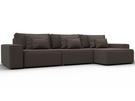 Диван угловой Лига-074 угол универсальный, Рогожка, Амур 05 коричневый