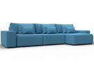 Диван угловой Лига-074 угол универсальный, Рогожка, Амур 10 голубой