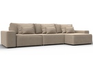 Диван угловой Лига-074 угол универсальный, Велюр, SEVEN 729 бежевый
