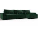 Диван угловой Лига-074 угол универсальный, Велюр, SEVEN 626 зеленый
