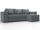 Диван угловой Лига-076 угол универсальный, Рогожка, Амур 07 серый