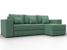 Диван угловой Лига-076 угол универсальный, Рогожка, Амур 11 зеленый