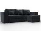Диван угловой Лига-076 угол универсальный, Велюр, TOWER 11 темно-серый