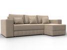 Диван угловой Лига-076 угол универсальный, Велюр, SEVEN 729 бежевый