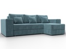 Диван угловой Лига-076 угол универсальный, Велюр, SEVEN 113 бирюзовый