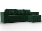 Диван угловой Лига-076 угол универсальный, Велюр, SEVEN 626 зеленый