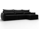 Диван угловой Лига-051 НПБ Лонг угол универсальный, Экокожа, GRIFON 18 черный