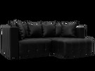 Диван угловой Лига-052 НПБ угол универсальный, Экокожа, GRIFON 18 черный