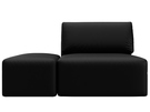 Модули диван и пуф Лига-060 НПБ, Экокожа, GRIFON 18 черный