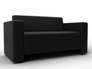 Диван прямой Лига-093, Экокожа, Черный