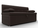 Диван кухонный прямой Лео, Экокожа, Коричневый