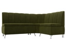 Диван кухонный угловой Кантри правый угол, Микровельвет, Зеленый