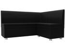 Диван кухонный угловой Уют правый угол, Экокожа, Черный