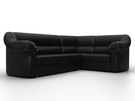 Диван угловой Карнелла правый угол, Экокожа, Черный