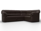 Диван угловой Карнелла правый угол, Экокожа, Коричневый