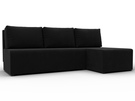 Диван угловой Поло правый угол, Микровельвет, Черный