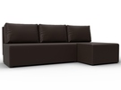 Диван угловой Поло правый угол, Экокожа, Коричневый