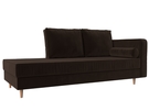 Кушетка Прайм правая, Микровельвет, Коричневый