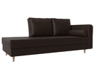Кушетка Прайм правая, Экокожа, Коричневый