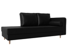 Кушетка Прайм правая, Экокожа, Черный