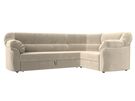 Диван угловой Карнелла правый угол, Микровельвет, Бежевый