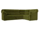 Диван угловой Карнелла правый угол, Микровельвет, Зеленый