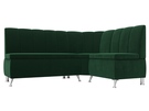Диван кухонный угловой Кантри правый угол, Велюр, SEVEN 626 зеленый