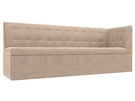 Диван кухонный прямой Бриз с углом справа, Велюр, SEVEN 729 бежевый