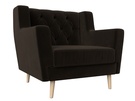 Кресло Брайтон Люкс, Микровельвет, Коричневый