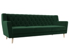Диван кухонный прямой Брайтон 3 Люкс, Велюр, SEVEN 626 зеленый