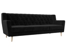 Диван кухонный прямой Брайтон 3 Люкс, Велюр, SEVEN 35 черный