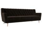 Диван кухонный прямой Брайтон 3 Люкс, Микровельвет, Коричневый
