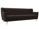 Диван кухонный прямой Брайтон 3 Люкс, Экокожа, Коричневый