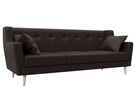 Диван кухонный прямой Брайтон 3, Экокожа, Коричневый