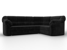 Диван угловой Карнелла правый угол, Велюр, SEVEN 35 черный